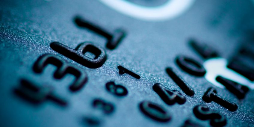 credit card digits close-up
