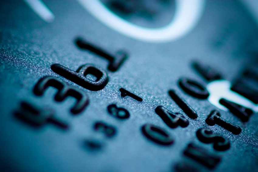 credit card digits close-up