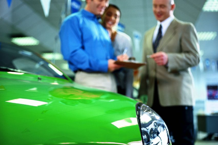 Salesperson and a Customer